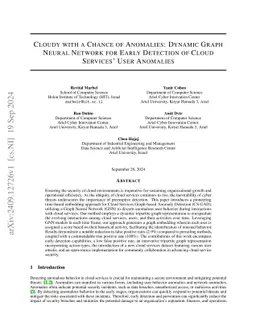 Cloudy with a Chance of Anomalies: Dynamic Graph Neural Network for
  Early Detection of Cloud Services' User Anomalies