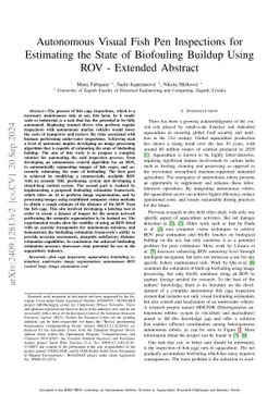 Autonomous Visual Fish Pen Inspections for Estimating the State of
  Biofouling Buildup Using ROV -- Extended Abstract