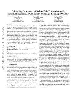 Enhancing E-commerce Product Title Translation with Retrieval-Augmented
  Generation and Large Language Models