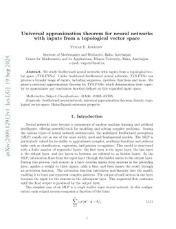Universal approximation theorem for neural networks with inputs from a
  topological vector space