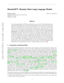 Wavelet GPT: Wavelet Inspired Large Language Models