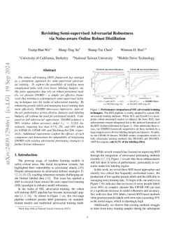 Revisiting Semi-supervised Adversarial Robustness via Noise-aware Online
  Robust Distillation