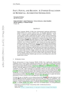 Fact, Fetch, and Reason: A Unified Evaluation of Retrieval-Augmented Generation