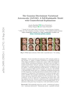 The Gaussian Discriminant Variational Autoencoder (GdVAE): A
  Self-Explainable Model with Counterfactual Explanations