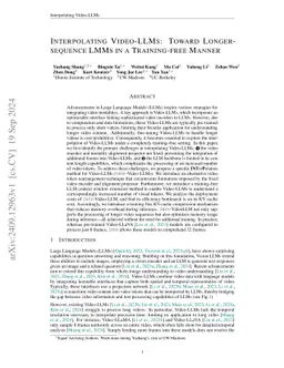 Interpolating Video-LLMs: Toward Longer-sequence LMMs in a Training-free
  Manner