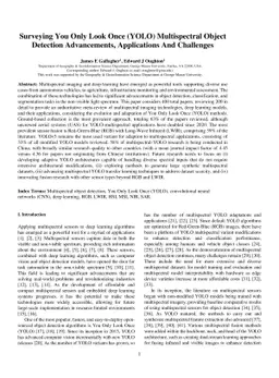 Surveying You Only Look Once (YOLO) Multispectral Object Detection
  Advancements, Applications And Challenges