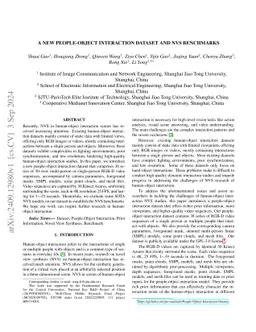 A New People-Object Interaction Dataset and NVS Benchmarks