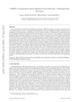 CMINNs: Compartment Model Informed Neural Networks -- Unlocking Drug
  Dynamics