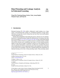 Data Poisoning and Leakage Analysis in Federated Learning