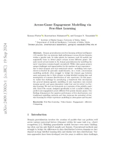 Across-Game Engagement Modelling via Few-Shot Learning