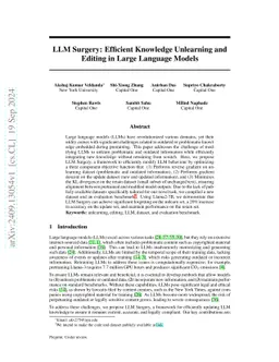 LLM Surgery: Efficient Knowledge Unlearning and Editing in Large
  Language Models