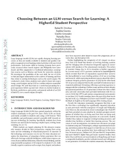 Choosing Between an LLM versus Search for Learning: A HigherEd Student
  Perspective
