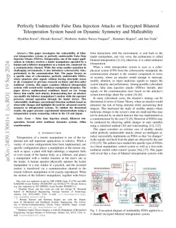 Perfectly Undetectable False Data Injection Attacks on Encrypted
  Bilateral Teleoperation System based on Dynamic Symmetry and Malleability