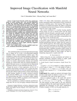 Improved Image Classification with Manifold Neural Networks