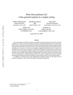 What does guidance do? A fine-grained analysis in a simple setting