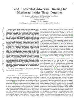 FedAT: Federated Adversarial Training for Distributed Insider Threat
  Detection