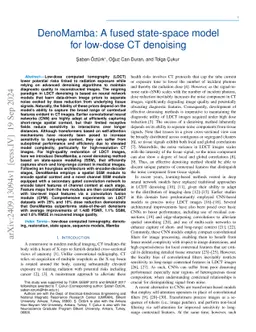 DenoMamba: A fused state-space model for low-dose CT denoising
