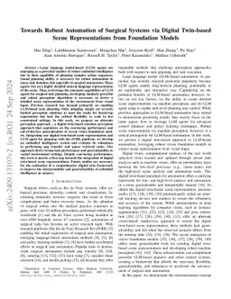 Towards Robust Automation of Surgical Systems via Digital Twin-based
  Scene Representations from Foundation Models