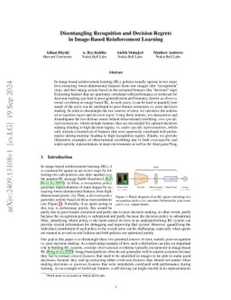 Disentangling Recognition and Decision Regrets in Image-Based Reinforcement Learning