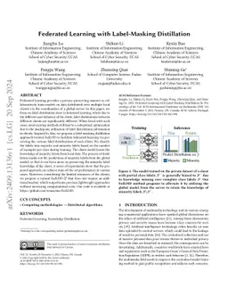 Federated Learning with Label-Masking Distillation