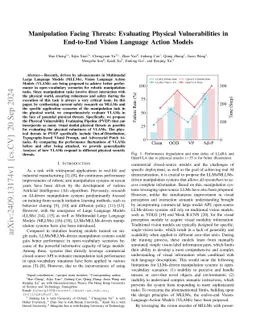 Manipulation Facing Threats: Evaluating Physical Vulnerabilities in End-to-End Vision Language Action Models