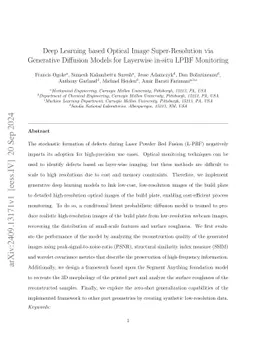 Deep Learning based Optical Image Super-Resolution via Generative
  Diffusion Models for Layerwise in-situ LPBF Monitoring