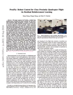 ProxFly: Robust Control for Close Proximity Quadcopter Flight via Residual Reinforcement Learning