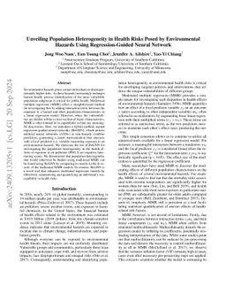 Unveiling Population Heterogeneity in Health Risks Posed by
  Environmental Hazards Using Regression-Guided Neural Network