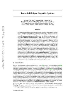 Towards LifeSpan Cognitive Systems