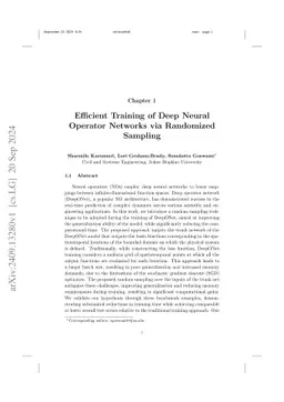 Efficient Training of Deep Neural Operator Networks via Randomized Sampling
