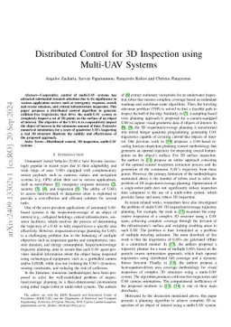 Distributed Control for 3D Inspection using Multi-UAV Systems
