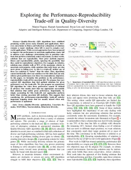 Exploring the Performance-Reproducibility Trade-off in Quality-Diversity