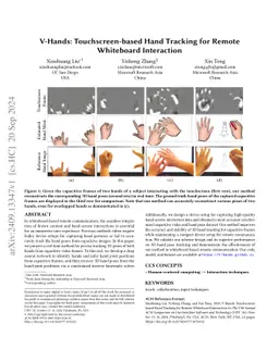 V-Hands: Touchscreen-based Hand Tracking for Remote Whiteboard
  Interaction