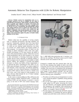 Automatic Behavior Tree Expansion with LLMs for Robotic Manipulation