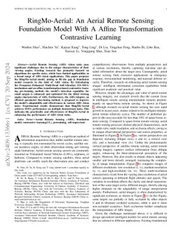 RingMo-Aerial: An Aerial Remote Sensing Foundation Model With Affine Transformation Contrastive Learning