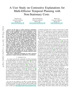 A User Study on Contrastive Explanations for Multi-Effector Temporal
  Planning with Non-Stationary Costs