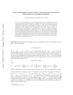 Data Compression using Rank-1 Lattices for Parameter Estimation in Machine Learning