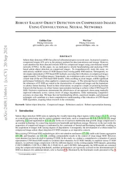 Robust Salient Object Detection on Compressed Images Using Convolutional
  Neural Networks