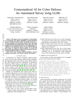 Contextualized AI for Cyber Defense: An Automated Survey using LLMs
