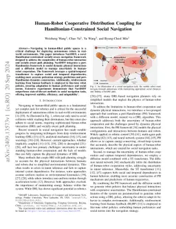 Human-Robot Cooperative Distribution Coupling for Hamiltonian-Constrained Social Navigation