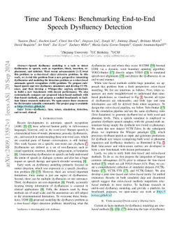 Time and Tokens: Benchmarking End-to-End Speech Dysfluency Detection