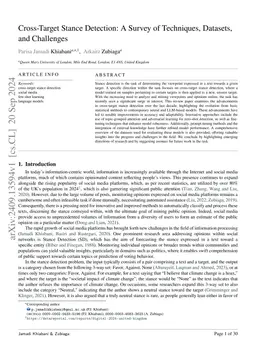 Cross-Target Stance Detection: A Survey of Techniques, Datasets, and
  Challenges