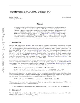 Transformers in Uniform TC$^0$