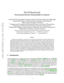 The FIX Benchmark: Extracting Features Interpretable to eXperts