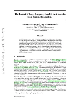 The Impact of Large Language Models in Academia: from Writing to
  Speaking