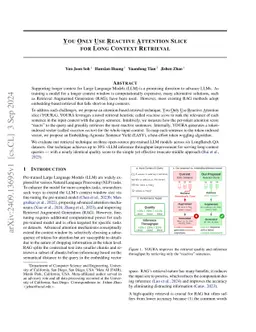You Only Use Reactive Attention Slice For Long Context Retrieval