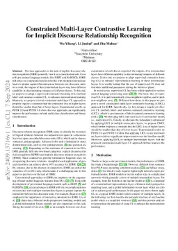 Constrained Multi-Layer Contrastive Learning for Implicit Discourse
  Relationship Recognition