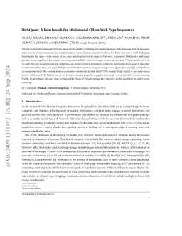 WebQuest: A Benchmark for Multimodal QA on Web Page Sequences