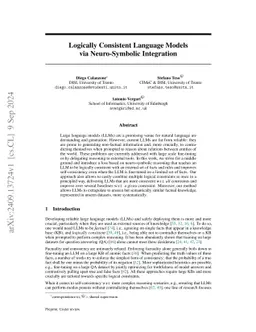 Logically Consistent Language Models via Neuro-Symbolic Integration