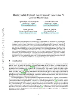 Identity-related Speech Suppression in Generative AI Content Moderation
